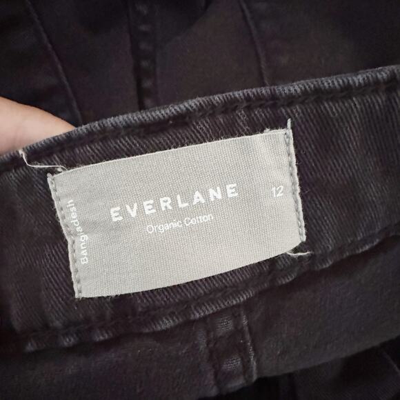 EVERLANE The Organic Cotton Wide Leg Pants Black 12 - Picture 10 of 13